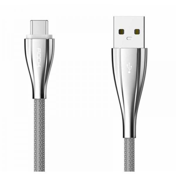 کابل چرمی میکرو راک اسپیس مدل Metal and Leather به طول یک متر Rock space Metal and Leather USB to micro Cable