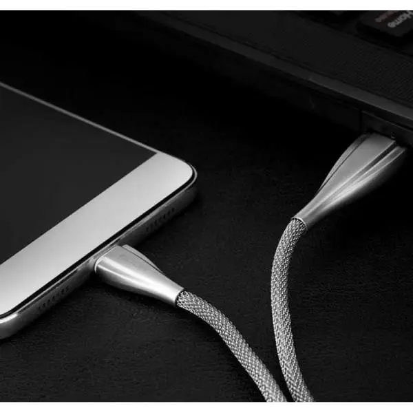 کابل چرمی میکرو راک اسپیس مدل Metal and Leather به طول یک متر Rock space Metal and Leather USB to micro Cable