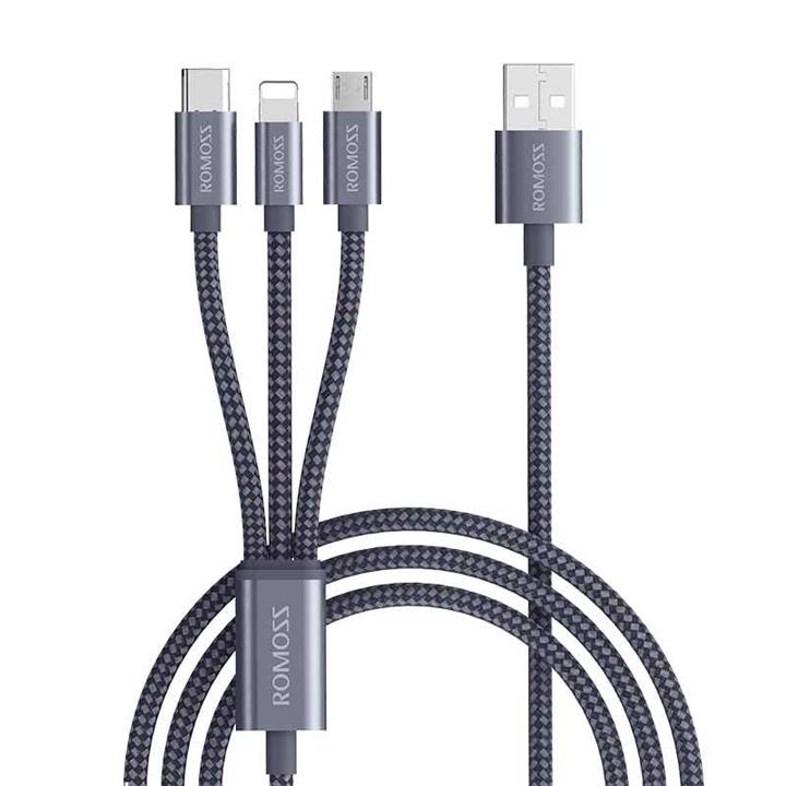 کابل تبدیل لایتنینگ / Micro USB / USB -C روموس مدل CB25A طول 1.5 متر -