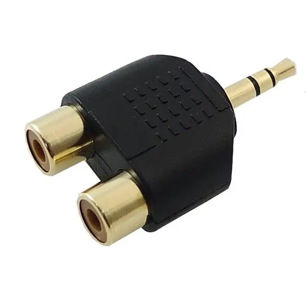 تبدیل یک به دو RCA به جک 3.5 میلی متری دایو مدل HQP کد MA81 Daiyo HQP MA81 Stereo Earphone Splitter