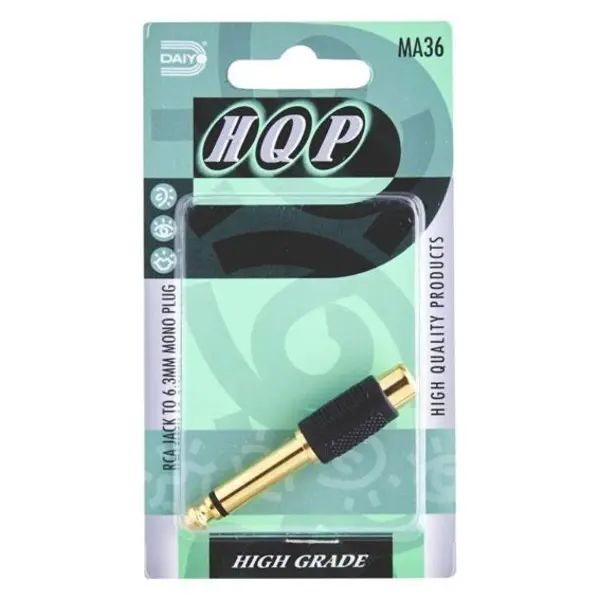 مبدل جک RCA به درگاه 6.3 میلی متری Mono دایو مدل MA36 Daiyo MA36 RCA Jack To 6.3mm Mono Plug Adaptor