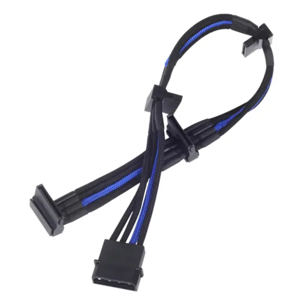 کابل افزاینده برق SATA سیلوراستون مدل SST-PP07-BTSBA SilverStone SST-PP07-BTSBA SATA Sleeved Extention Cable