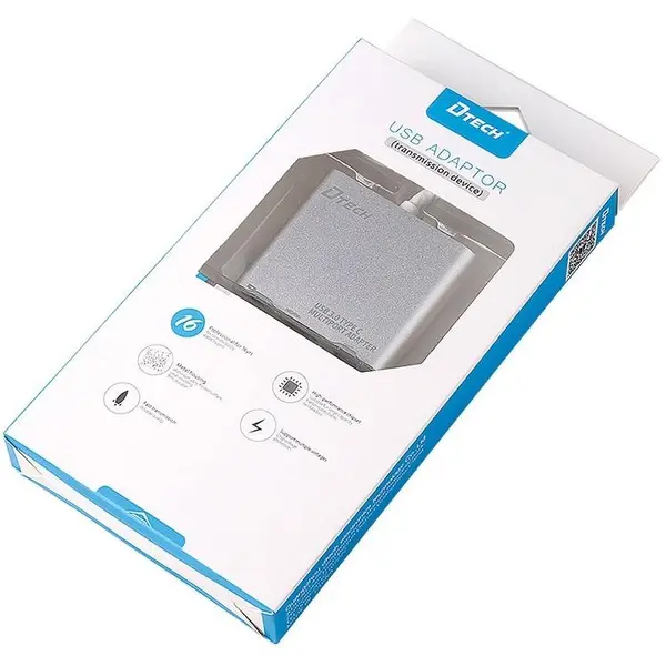 تبدیل Type-C به HDMI+USB3.0+PD دی تک مدل تی 0022 Dtech DT-T0022 Type-c to 4k HDMI+USB3.0+PD Converter - 3
