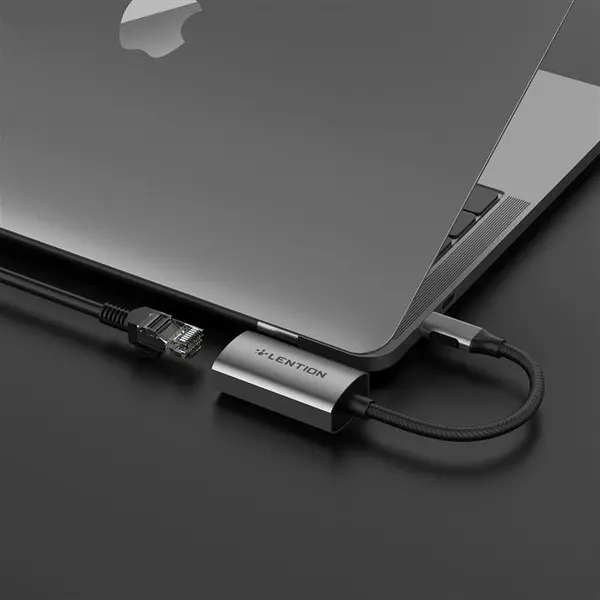 مبدلUSB-Cبه شبکه LENTION MODEL CU604E Converter Lention USB_C To RJ45 Model CU604E