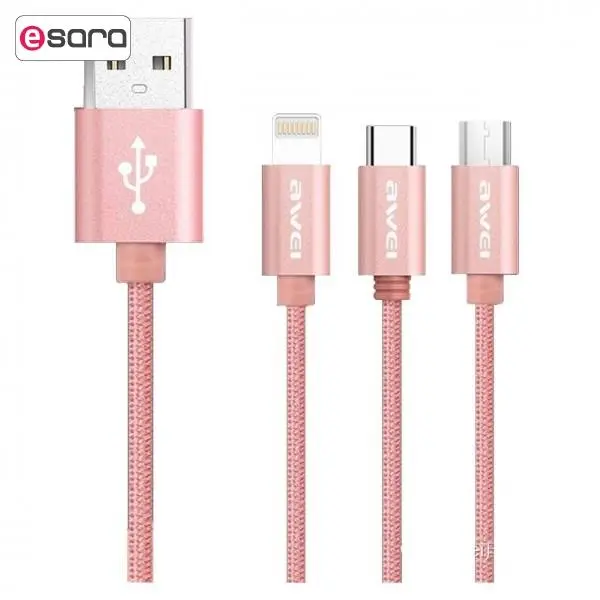 کابل تبدیل USB به لایتنینگ،microUSB،USB-C اوی مدل CL-970 به طول 1.2 متر کابل تبدیل USB به لایتنینگ،microUSB،USB-C اوی مدل CL-970 به طول 1.2 متر