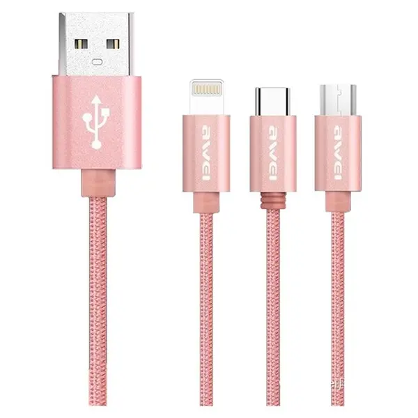 کابل تبدیل USB به لایتنینگ،microUSB،USB-C اوی مدل CL-970 به طول 1.2 متر کابل تبدیل USB به لایتنینگ،microUSB،USB-C اوی مدل CL-970 به طول 1.2 متر