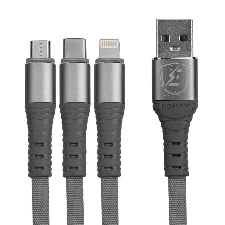 کابل تبدیل USB به microUSB / USB-C / لایتنینگ اپی مکس  مدل EC - 24  طول 1.2 متر Epimax EC - 24 USB to microUSB / USB-C / lightning Cable 1.2 m