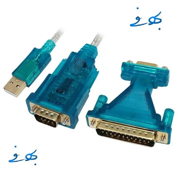 کابل تبدیل USB به RS232 دی تک مدل دی تی 5003 ای همراه مبدل 9 به 25 پین کابل تبدیل USB به RS232 همراه مبدل 9به25پین Dtech DT-5003A