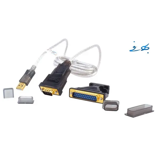 کابل تبدیل USB به RS232 دی تک مدل دی تی 5003 ای همراه مبدل 9 به 25 پین کابل تبدیل USB به RS232 همراه مبدل 9به25پین Dtech DT-5003A