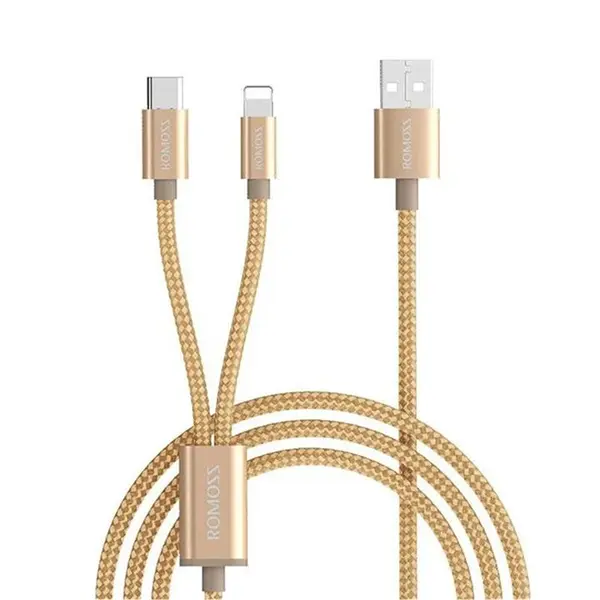 کابل تبدیل USB به USB-C و لایتنینگ روموس مدل CB21A طول 1.5 متر