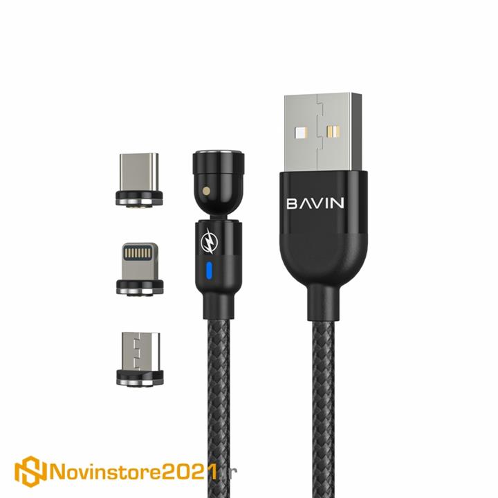 کابل تبدیل USB به لایتنینگ/ USB-C/ microUSB مغناطیسی باوین مدل CB-223