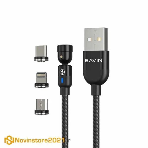 کابل تبدیل USB به لایتنینگ/ USB-C/ microUSB مغناطیسی باوین مدل CB-223