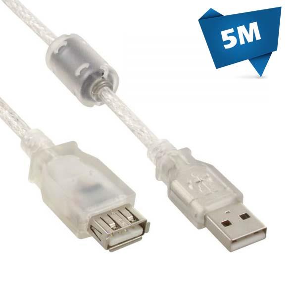 کابل افزایش 5 متری USB 2.0 لمونتک (شیشه ای)