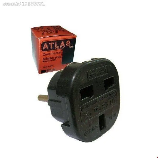 Atlas تبدیل دو شاخه برق 3 به 2 یا 2 به 2 یا 110 به 220