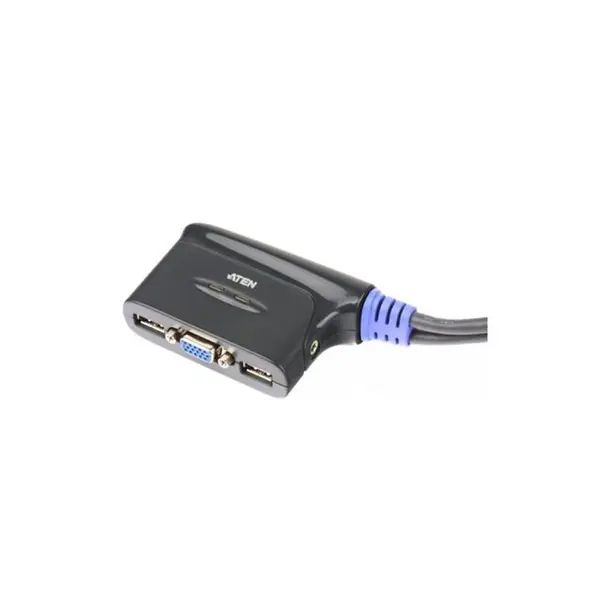 کابل و مبدل سوئیچ KVM آتن مدل CS62U با 2 پورت VGA پرتابل ATEN-CS62U 2-Port USB VGA KVM
