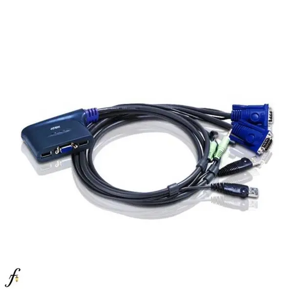کابل و مبدل KVM آتن مدل CS62US دو پورت وی جی ای USB ATEN-CS62US 2-Port USB VGA KVM