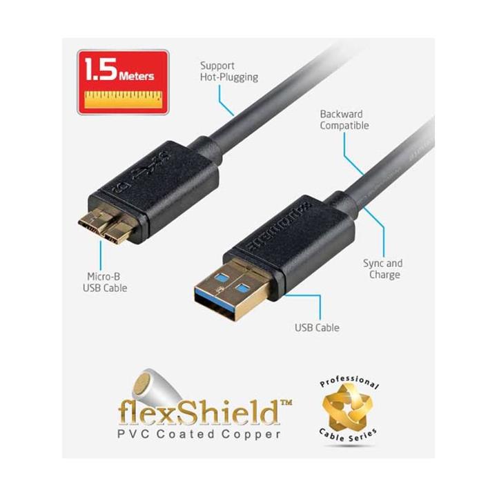کابل شارژ تخت microUSB و پایه نگهدارنده پرومیت مدل LinkMate.ST Promate Flexible Micro USB Charge And Sync Cable LinkMate.ST