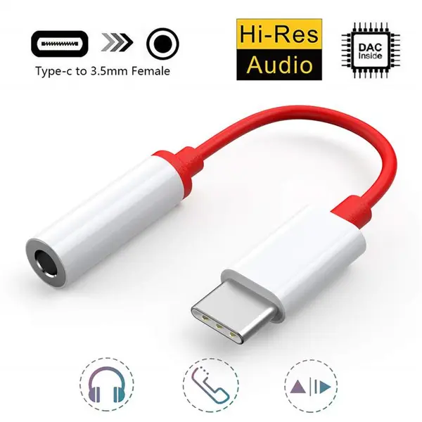 مبدل USB-C به جک 3.5 میلی متری وان پلاس مبدل USB-C به جک 3.5 میلی متری وان پلاس