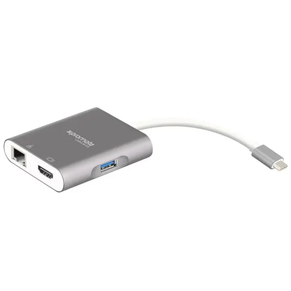 مبدل USB-C به HDMI/USB3.0/Ethernet پرومیت مدل uniHub-C3 Promate uniHub-C3 USB-C To HDMI/USB3.0/Ethernet Adapter