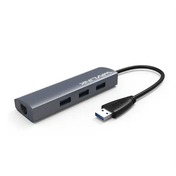 هاب USB Type-C به سه پورت USB3.0 و اترنت ویولینک مدل WL-UH3031GC Wavlink USB 3 to Gigabit lan and USB Hub WL-UH3031GC