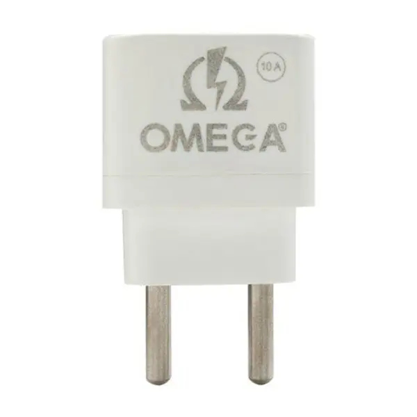 مبدل برق 3 پین به 2 پین 10 آمپر امگا Omega 3Pin to 2Pin 10A Power Converter