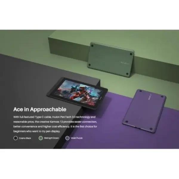 قلم نوری تبلت طراحی صفحه نمایش دار Kamvas 13 برند Huion Pen Tablet: Huion Kamvas 13