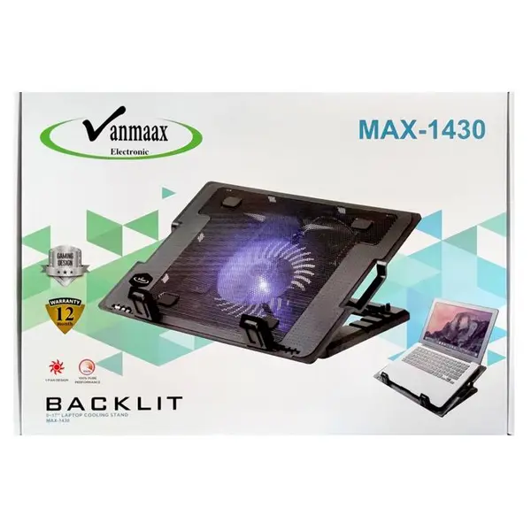 استند و پایه خنک کننده فن تنظیم ارتفاع نوت بوک وان مکس مدل MAX-1430