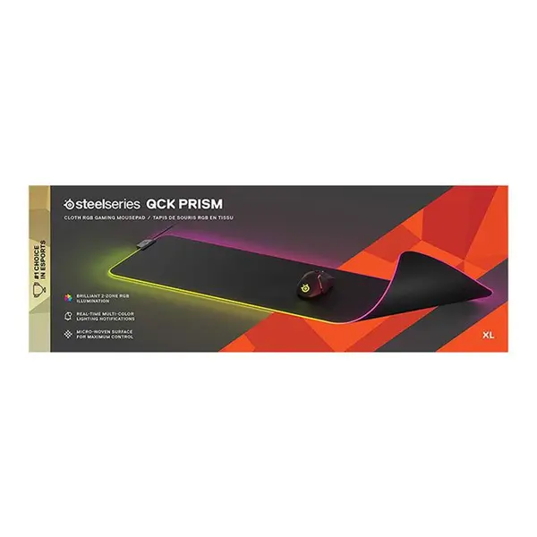 ماوس پد گیمینگ Steelseries مدل QCK Prism Cloth XL SteelSeries QcK Prism Cloth RGB 3XL Gaming Mouse Pad