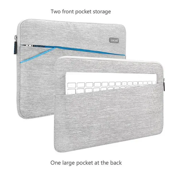 Lacdo 15.6 Inch Laptop Sleeve Bag Compatible Acer Aspire, Predator, Toshiba Satellite, Dell Inspiron, ASUS X551MA, F555LA HP Pavilion, Lenovo MSI GL62M, Chromebook Notebook Case, Water Resistant, Gray - 2