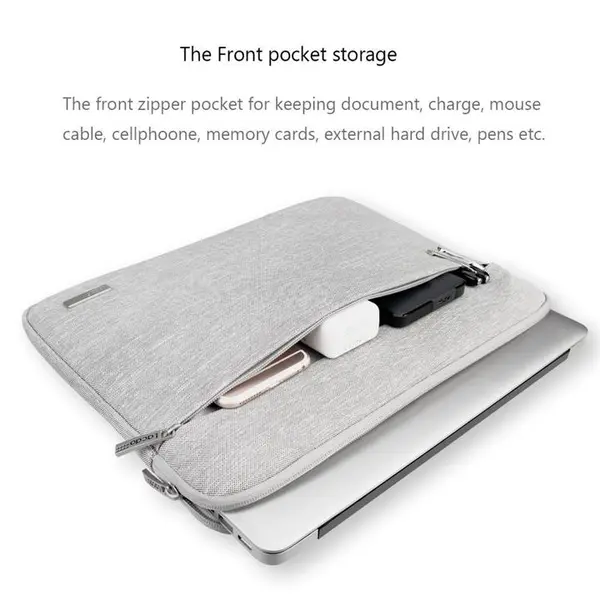 Lacdo 15.6 Inch Laptop Sleeve Bag Compatible Acer Aspire/Predator, Toshiba, Inspiron, ASUS P-Series, HP Pavilion, Lenovo, MSI GL62M, Chromebook Notebook Carrying Case, Water Resistant, Gray - 2