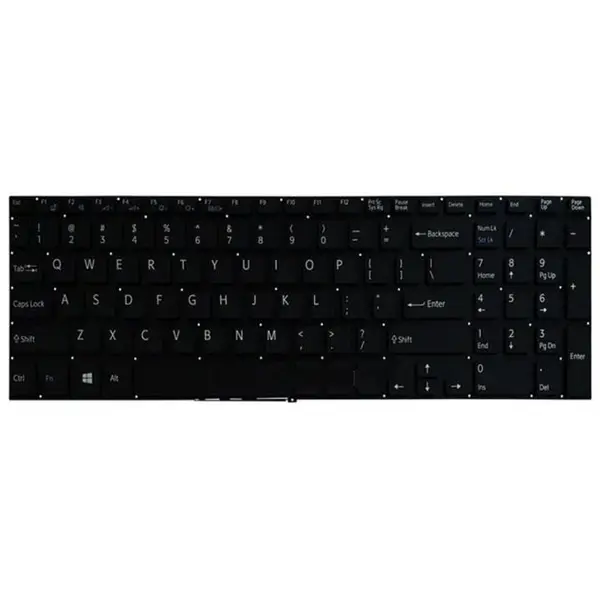 کیبورد لپ تاپ سونی SVF۱۵۲ مشکی اینترکوچک بدون فریم کیبورد لپ تاپ سونی Sony Laptop Keyboard SVF152 -اینتر کوچک-بدون فریم