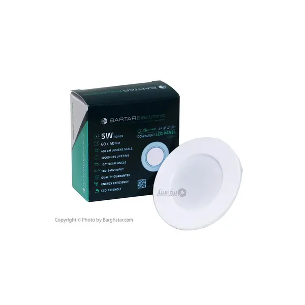 چراغ LED یو اس بی پنل ال ای دی 5 وات برتر مدل سورن BARTAR ELECTRONIC SOOREN MODEL PANEL 5W - 2