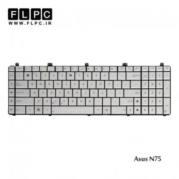 کیبورد لپ تاپ ایسوس Asus Laptop keyboard N75 Keyboard Asus N55, N57, N75 Silver