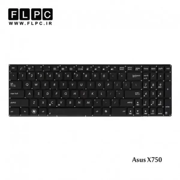 کیبورد لپ تاپ ایسوس Asus Laptop keyboard X750 -اینتر کوچک-فلت بلند - 2