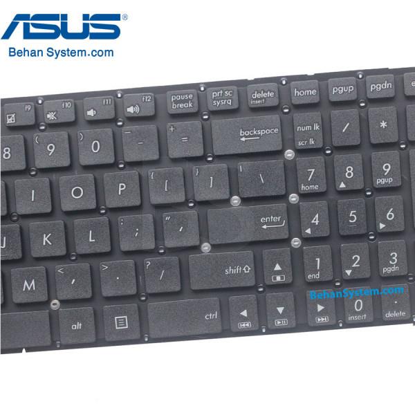 کیبورد لپ تاپ ایسوس Asus Laptop keyboard R510 مشکی-اینتر کوچک-فلت بلند