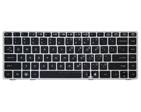 کیبرد لپ تاپ اچ پی EliteBook 8460B-6460B مشکی-بدون موس با فریم نقره ای EliteBook 8460B 6460B Notebook Keyboard