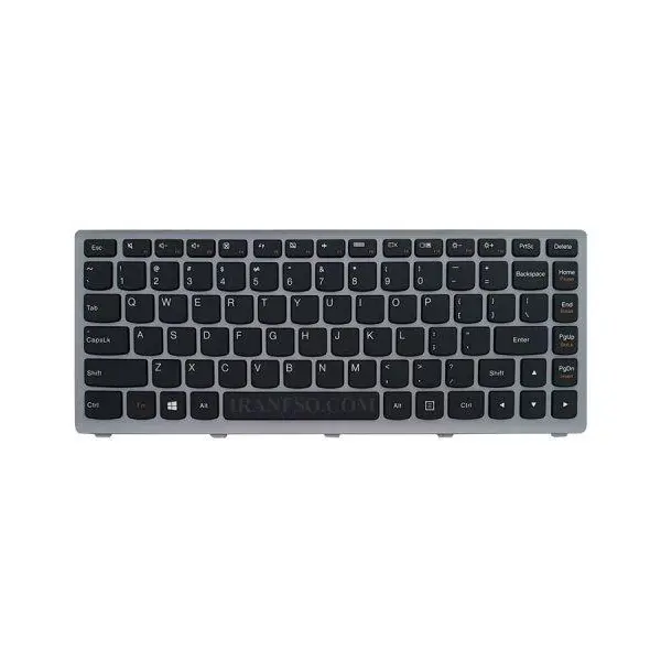 کیبرد لپ تاپ لنوو IdeaPad Z400 -با فریم نقره ای Keyboard Laptop Lenovo Z400 Black With Silver Frame