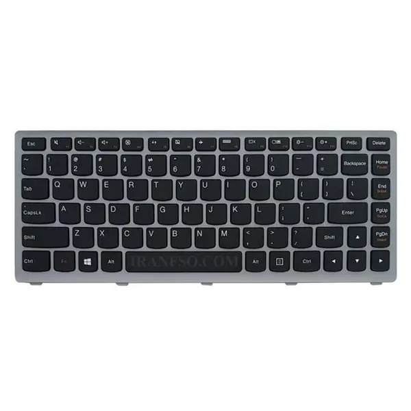 کیبرد لپ تاپ لنوو IdeaPad Z400 -با فریم نقره ای Keyboard Laptop Lenovo Z400 Black With Silver Frame