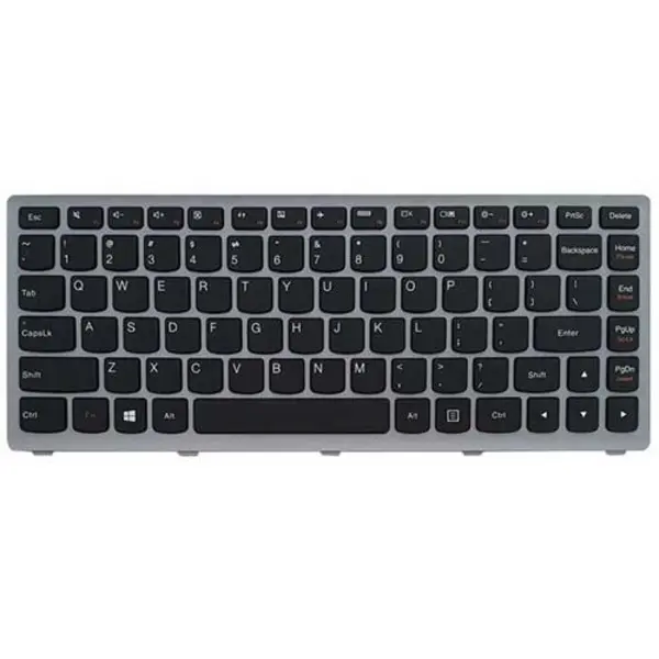 کیبرد لپ تاپ لنوو IdeaPad Z400 -با فریم نقره ای Keyboard Laptop Lenovo Z400 Black With Silver Frame