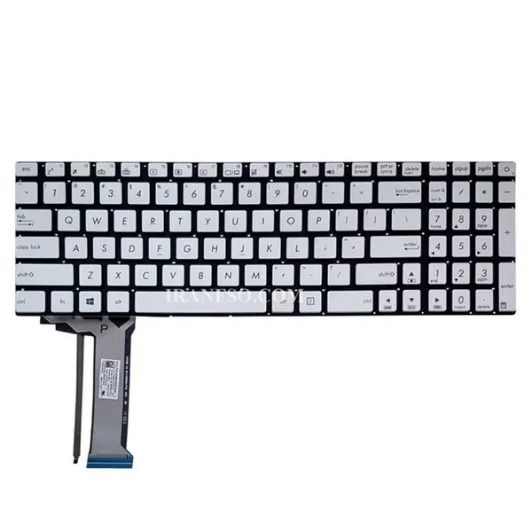 کیبرد لپ تاپ ایسوس N551-N552 نقره ای-اینترکوچک با بک لایت-بدون فریم - 2