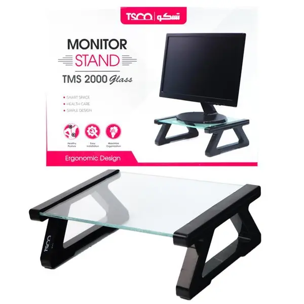 استند و پایه زیر مانیتور شیشه ای تسکو مدل TMS 2000M TSCO TMS2000 Monitor Stand - 5