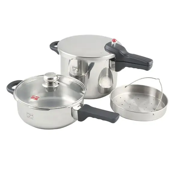 ست قابلمه و زودپز پارس استیل مدل Twain Pars Steel Pressure Cooker And Pot Set - 2