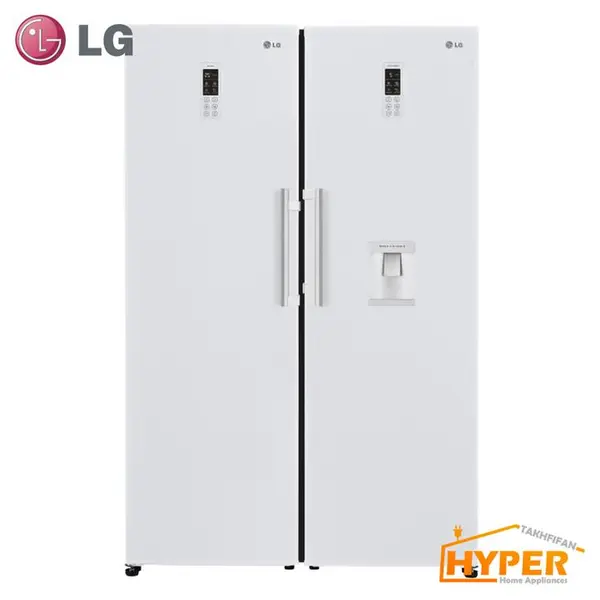 یخچال و فریزر 40 فوت دوقلوی ال جی رنگ نقره ای مدل F411-B414