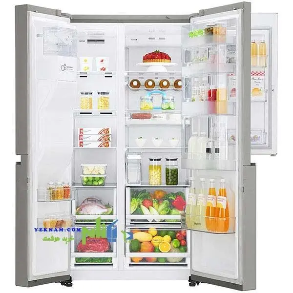 ساید بای نقره ای مدل LG GR-J257CLAV REFRIGERATOR