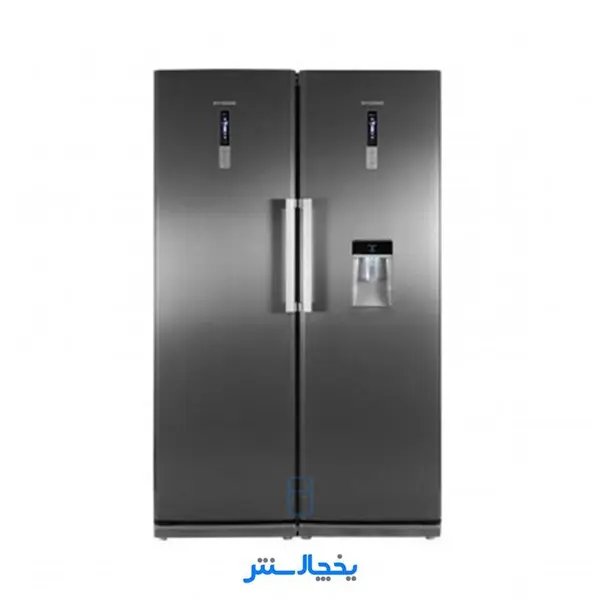 یخچال فریزر دوقلو هیوندای مدل 8061 یخ ساز اتوماتیک سیلور HREF-8061S HFR-8061SA