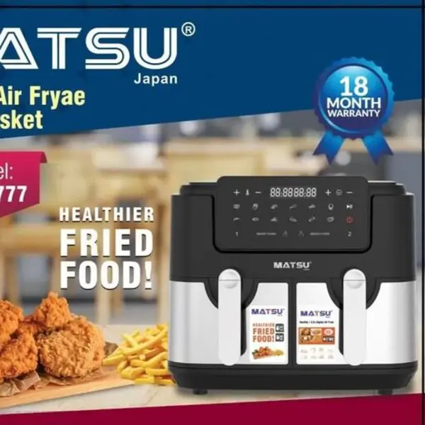 سرخ کن بدون روغن دوقلو ماتسو مدل MA-2777