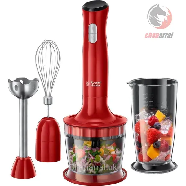 گوشت کوب برقی راسل هابز انگلستان Russell Hobbs Stabmixer Desire 3in1 24700-56 Rasell 3 in 1 Hand Blender, Red, - 2