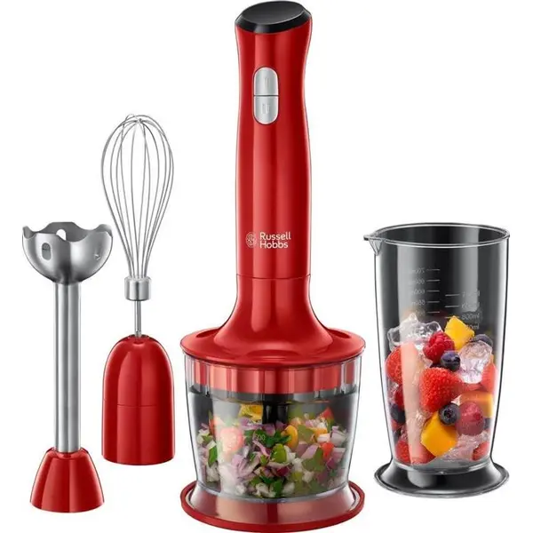 گوشت کوب برقی راسل هابز انگلستان Russell Hobbs Stabmixer Desire 3in1 24700-56 Rasell 3 in 1 Hand Blender, Red,