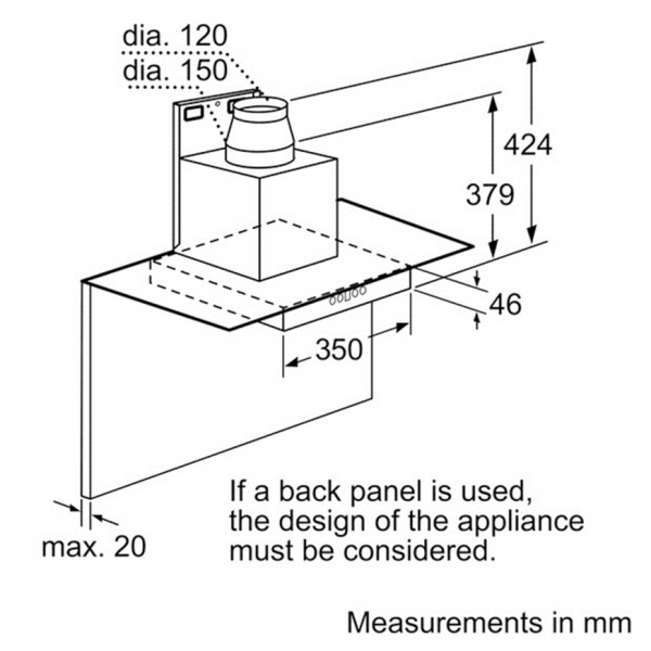 هود شومینه ای بوش مدل DWA09W450B Bosch Chimney Hood