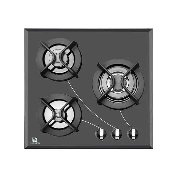 اجاق گاز صفحه ای شیشه 3 شعله پرنیان استیل مدل PB3201